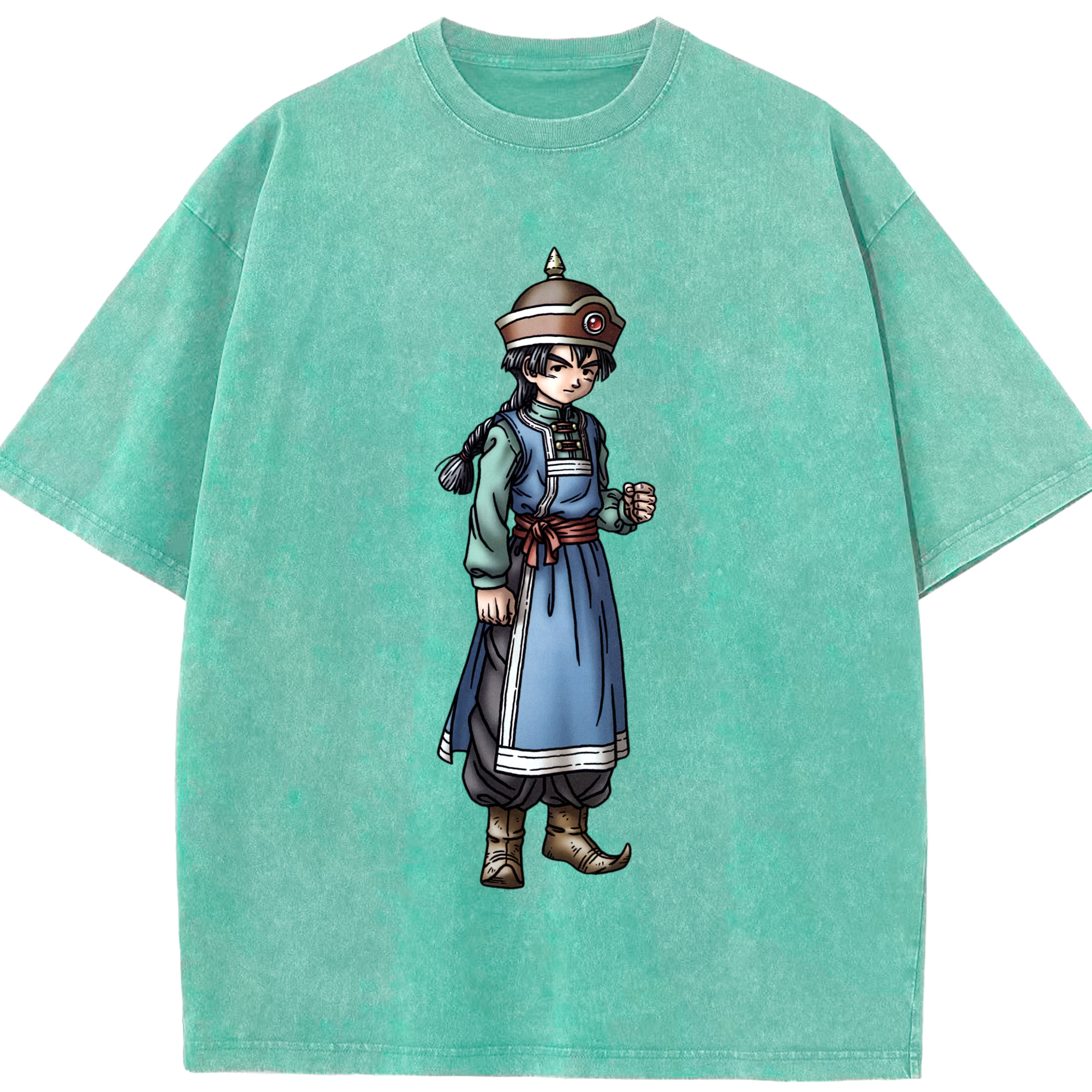 （画像用） ドラゴンクエスト Doragon Kuesuto Dragon Quest 綿100% ヴィンテージ風 半袖Tシャツ（フロントプリント）